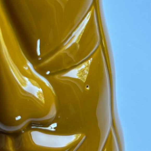 Set of 4 World Market Mustard Yellow Gold Tiki Mugs Ceramic Cups Retro Barware - Picture 6 of 7